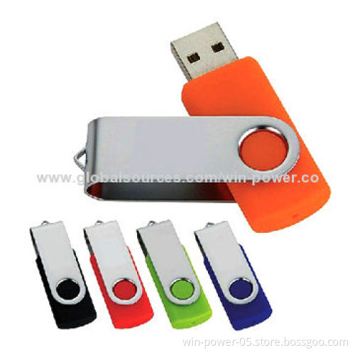 Promotional Swivel USB Flash Drives, Silkscreen/Laser Engrave/Embossed/Dome Logo, Pantone Match